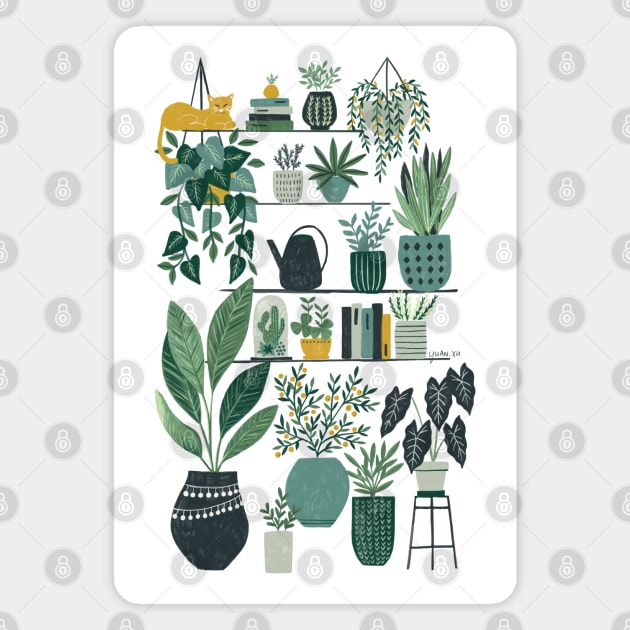 Plants on Shelves Magnet by YuanXuDesign